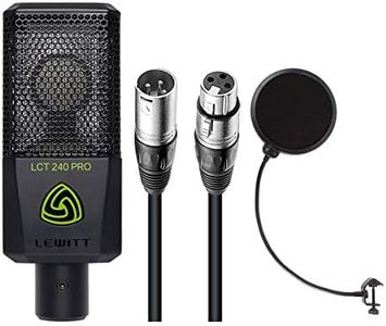 Lewitt LCT-240 Pro Condenser Microphone (Black) with 20' XLR-XLR Cable & Pop Filter Bundle