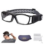 SooGree Basketball Dribbling Glasses Sports Protective Eyewear Goggles for Men Women(Black frame Gray pad)