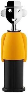 Alessi AM23 YB Cavatappi di Design, Resina termoplastica,zama cromata, Giallo
