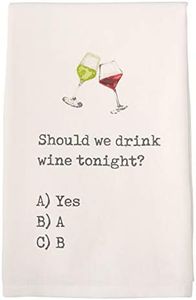 Mud Pie Wine Hand Dish Towel, White