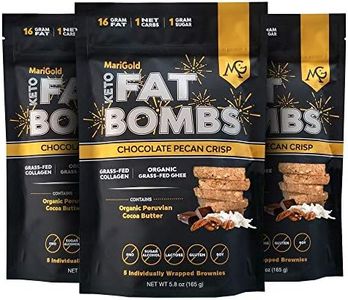 MariGold Keto Fat Bombs - Chocolate Pecan Crisp - Low Carb, Collagen Rich, Grass-fed Ghee, Organic Cocoa Butter, Gluten-Free, Non-GMO (3 bags, 5 Servings each), No Weird Aftertaste