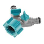 Navaris Twin Tap Hose Connector - Outside Tap Splitter 2 Way Twin Hose Connector, Dual Hose Connector, Two Way Tap Connector for Hose Pipe