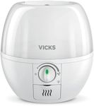 Vicks VUL500C 3-in-1 SleepyTime Ultrasonic Humidifier Diffuser Night-Light, Small Humidifier for Baby, Bedroom, Office Desk, with Variable Output Control, Scent Pad Slots, Auto Shut-Off, 2.3L/0.6Gal