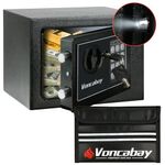 Voncabay Money Safe Box for Home with Sensor Light & Fireproof Money Bag with Reflective Strips, Security Safe Box for Money Safe with Keys & Pass Code, Lock Box Fireproof Safe with Digital Keypad