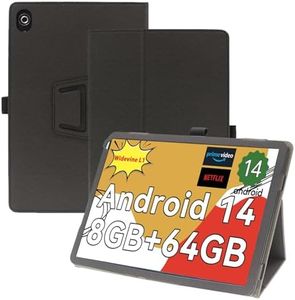 Haofun Case Compatible with HotLight HOTC101/HiGrace C107 Tablet 10 Inches, Slim and Lightweight Flip Case, Foldable, Back Cover Kickstand Slim Protective Case with Hand Strap, Black