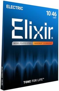 Elixir Strings Electric Guitar Strings, 6-String, Light NANOWEB Coating