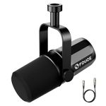 FDUCE SL40X XLR Dynamic Microphone for Vocal Recording, Podcasting, Gaming, Live streaming&Broadcasting, All Metal Cardioid Mic, Voice-Isolating Technology -Black
