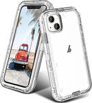 ORIbox for iPhone 15 Plus/14 Plus Case Clear, [10 FT Military Grade Drop Protection], Transparent Heavy Duty Shockproof Anti-Fall Case for iPhone 15/14 Plus Phone Case,6.7 inch,3 in 1, Crystal Clear