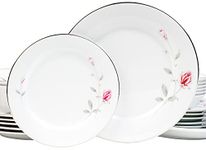 DANKOTUWA, world-class tableware Luxury Porcelain Service For 6,Platinum Craft Floral Dinner SetDishwasher Safe,Vegan,Scratch&Chip Resistant&Light Weight Crockery Set. 21 Piece(Lasting Rose)