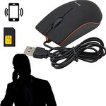 M MHB Spy GSM USB PC Mouse Calling Device Series 1 with GSM Listening 2-Way Audio Bug Surveillance Device(GSM Sim Card) Mouse .Clear Listening Sound