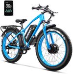 SURNAT Electric Bike for Adults - Dual Motor AWD 2000W 32MPH Ebike with 48v/22.5Ah Removable Battery, 26x4.0 Fat Tire Mountain Electric Bicycle, Hydraulic Disc Brake E-Bike for Men Women (Blue)