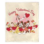 Northwest Mickey Mouse Silk Touch Throw Blanket, 50" x 60", Happy Valentines Day Group