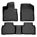 SMARTLINER All Weather Custom Fit Black 2 Row Floor Mat Liner Set Compatible with 2022-2025 Hyundai Tucson