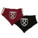 West Ham United FC Baby Crest Bibs (Pack of 2), Maroon/Black, One Size