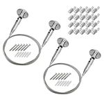 OTTFF 2Pcs 2mm x 6.5ft Stainless Steel Suspension Cable Hanging Hangers Wire with 20 Clips Multi-Purpose for Hang Photos,Picture, Notes, Nursery School Art Wall Decor Load 66IB/30KG
