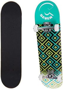 Cal 7 Complete 8 Inch Skateboard, Popsicle Style with 5.25 Inch Trucks & 100A Wheels for Kids & Adults (8" Maze)