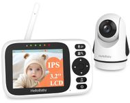 HelloBaby Baby Monitor with 3.2'' IPS Screen - Baby Camera Monitor with Remote Pan-Tilt-Zoom Camera No WiFi, Infrared Night Vision, 1000ft Wireless Connection