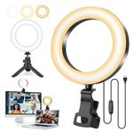 Ring Light with Tripod Stand&Clip for Laptop,Video Conference Lighting,5" Led Selfie Ring Light Webcam Zoom Meeting Light for PC Monitor/MacBook/iMac/Makeup/YouTube/Live Streaming/Photo/TiK Tok