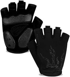 MOREOK Shock-Absorbing Breathable Anti Slip Cycling Gloves Half Finger Bike Bicycle Gloves Gel Padded Mountain Bike Road Bike Riding Gloves for Men and Women (Black, XL)