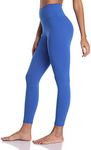 YUNOGA Women's Soft High Waisted Yoga Pants Tummy Control Ankle Length Leggings (M, Royal Blue)