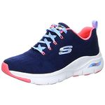 Skechers Women's Arch FIT Sneaker, NVY Knit/Htpnk Trim,4 UK medium