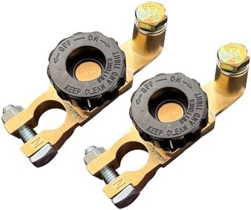 Top Post Battery Disconnect Switch, Ampper Battery Master Switch Isolator W/ M8 Top Bolt for Power Disconnect Cut Off (2 Pack)