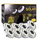 ZFITEI Solar Outdoor Lights， 8 Packs Garden Solar Lights Outdoor Waterproof Solar Pathway Lights Bright In-Ground Lights Outdoor Lighting Decor, Garden Decorations.Warm White