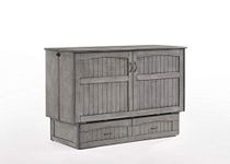 IQ FURNITURE Alpine Queen Murphy Cabinet Bed, Rustic Grey