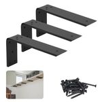 LCGP Countertop Support Brackets, 3-Pack 12" Solid Heavy Duty Steel Hidden L-Shaped Kitchen Island Countertop Brackets for Granite, Quartz, Marble,Concrete and Laminate Countertop DIY Projects