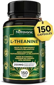 New! Nutravonic L-Theanine Capsules, High Potency 250 mg per Capsule (150 Caps). Promotes Relaxation, Mental Calmness and Stress Support for Men & Women. Vegan Source. L Theanine 250mg. Non-GMO, 150 Capsule, 5 Month Supply and Made in Canada.