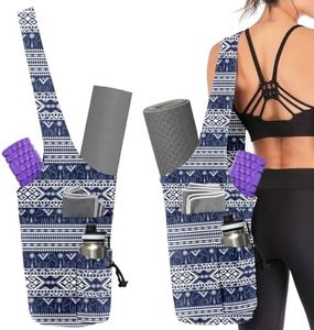 Feijiati Yoga Mat Bags for Women Yoga Bags with Large Size Pocket and Zipper Pocket,Black and White Mandala- Yoga Bags and Carriers Fits All Your Stuff