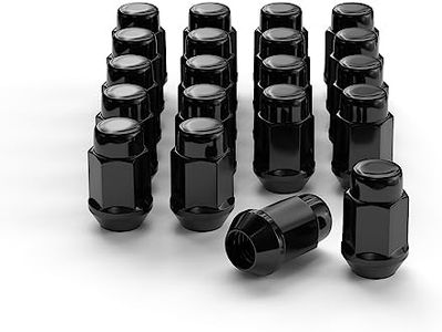 20PCS 1.4 inch Black 12x1.5 Closed End Bulge Acorn Lug Nuts - Cone Seat - 19mm Hex Wheel Lug Nut for Acura Integra Buick Cadillac Chevrolet Chrysler Dodge Ford GMC Honda Hyundai Lexus