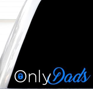 Only Dads Decal, Funny Off Road 4x4 Stickers, Only Fathers Decals (H 2 by L 8 Inches, White and Blue)