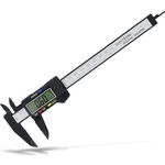 ADORIC Digital Caliper Caliper Measuring Tool Vernier Calipers with Inch/MM Conversion Large LCD Screen 0-6Inch/150mm Auto-Off Carbon Fiber Gauge