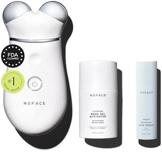 NuFACE Trinity+ Microcurrent Facial Device Kit - FDA Cleared Face Sculpting & Neck Tightening Device to Contour Cheeks & Brows + Microcurrent Gel Activator, Silk Crème & Brush