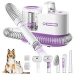 SEANCHEER Dog Grooming Vacuum for Shedding Dog Grooming Kit, Dog Clippers for Grooming Brush for Dogs Trimmer with 5 Pet Grooming Tools Low Noise Hair Remover Pet Cat Grooming Supplies-2023(Purple)