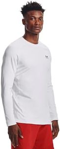 Under Armour Men's ColdGear Fitted Crew, White (100)/Black, Medium