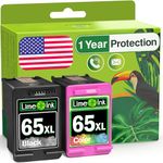 Limeink 2 Remanufactured Ink Cartridge for 65XL 65 XL High Yield for HP DeskJet 2600 2622 2652 2655 3700 3720 3722 3752 3755 Envy 5000 5052 5055 Printer AMP 100 Black and Color Combo Pack