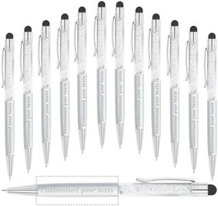 KOLOWKO Personalized 2 in 1 Ballpoint Pen,Custom Name/Text/Message, Crystal Decorated Ballpoint Pen, Good for Graduation, Wedding, Birthday,Communion Gifts