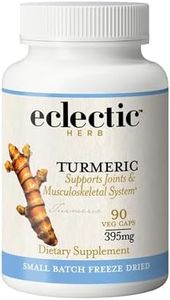 Eclectic Institute Raw Freeze-Dried Turmeric | US Grown | Vegetarian, Non-GMO, Gluten Free | 90 CT (395 mg)