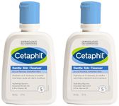 Cetaphil Face Wash Gentle Skin Cleanser for Dry to Normal, Sensitive Skin, 125 ml Hydrating Face Wash with Niacinamide, Vitamin B5 (Pack of 2)