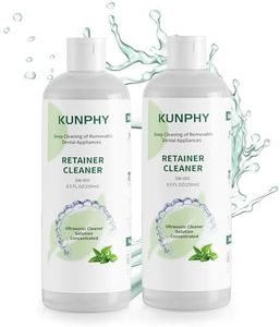 kunphy Ultrasonic Retainer Cleaner Solution Concentrate - 2 Pack Value Bundle, Professional Cleaning for Retainers, Dentures, Invisible Aligners, Mouth Guards, Removes Odors & Stains, 16 oz (Mint)