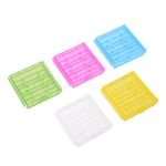 uxcell 5pcs AAA/AA 4 Cell Power Supply Holder Portable Power Supply Storage Case Protective Container Rose-red/Clear/Green/Blue/Yellow