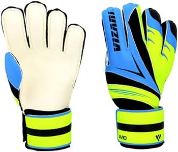 Vizari Avio F.P. Soccer Goalkeeper Gloves - Superior Grip, All Skill Levels - Non-Slip Receiver Gloves | for Kids and Adults (Blue/Green, Size 7)