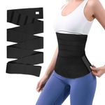 GoPaw Waist Trainer for Women Sauna Belt Tummy Wrap Women Waist Trainer Belt Waist Shaper Trimmer Corset Sauna Sweat Belt Lumbar Waist Support Belt for Slimming, Fitness Workout (Black-200cm)