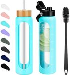 FULBEVY 32 oz Glass Water Bottles -
