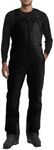 Men's Shell Snow Bibs Waterproof Windproof Front Zip Lightweight Ski Overalls Breathable Adjustable Waist Snow Pants Black