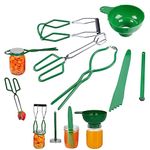 KUNANG Canning Kit, Canning Supplies Kit, Canning Rack, Jar Lifter Tongs, Funnel,Jar Wrench for Canning Pot Accessories (Green 6PCS)