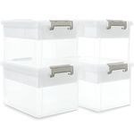 Citylife 17QT Plastic Storage Box with Removable Tray Craft Organizers and Storage Clear Storage Container for Organizing Bead, Tool, Sewing 4 Packs