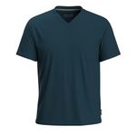 Smartwool Men's Merino Wool Perfect V-Neck Short Sleeve Tee (Standard Fit), Twilight Blue, XXL